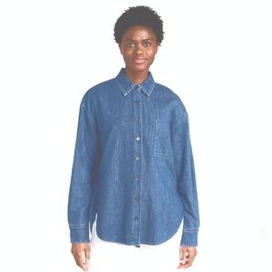 Reformation Jeans Will oversized Denim Shirt Small S Blue June wash